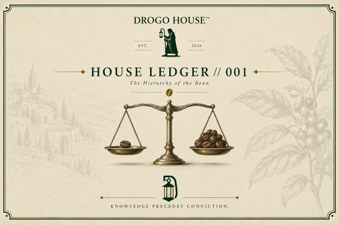 House Ledger 001 editorial artwork for The Hierarchy of the Bean