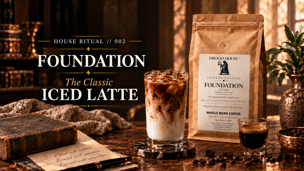 House Ritual 002 classic iced latte with Foundation coffee