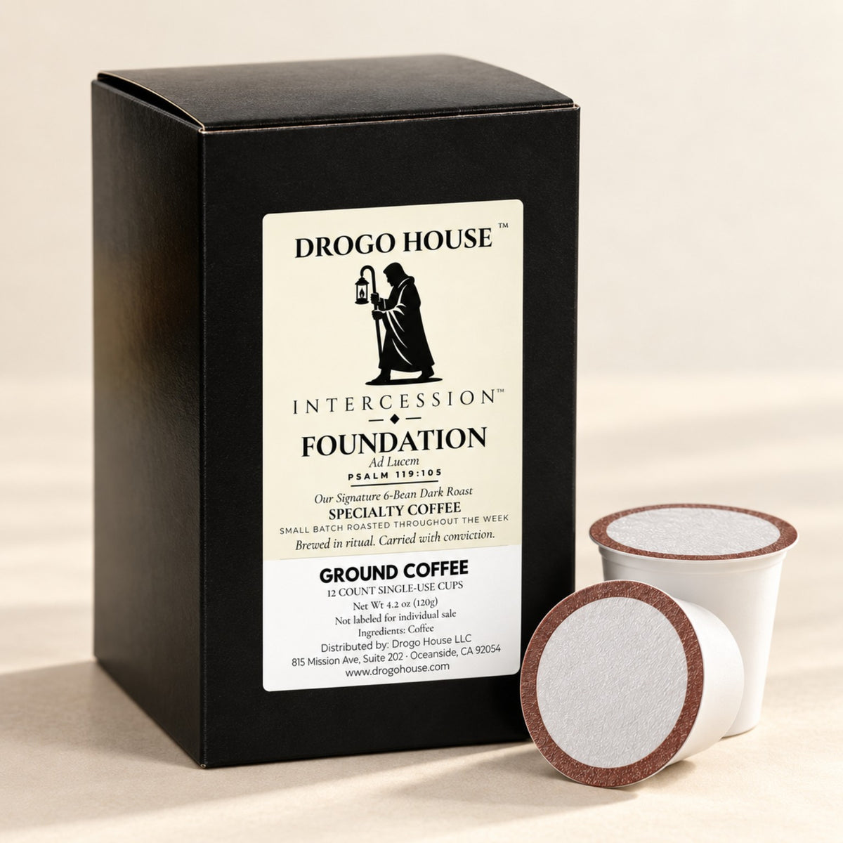 Foundation single use specialty coffee — 12-count box with plain single-use cups